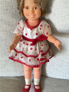 Classic Red Polka Dot Girls' Doll Dress - White & Red